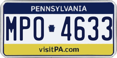 PA license plate MPO4633