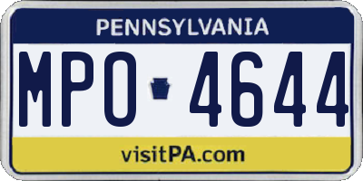 PA license plate MPO4644