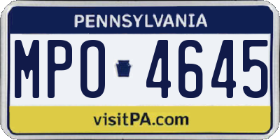 PA license plate MPO4645