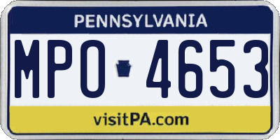 PA license plate MPO4653