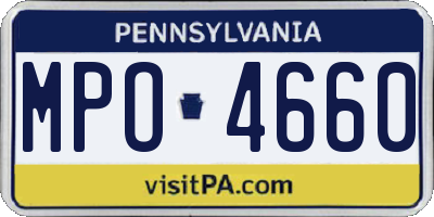 PA license plate MPO4660