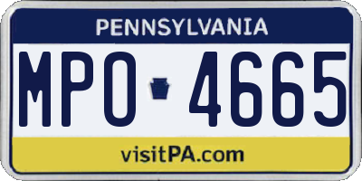 PA license plate MPO4665