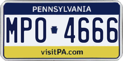 PA license plate MPO4666