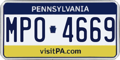 PA license plate MPO4669