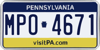 PA license plate MPO4671