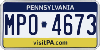 PA license plate MPO4673