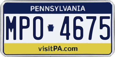 PA license plate MPO4675