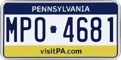 PA license plate MPO4681