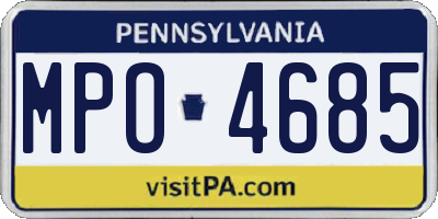 PA license plate MPO4685