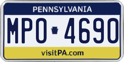 PA license plate MPO4690