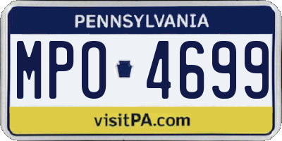 PA license plate MPO4699