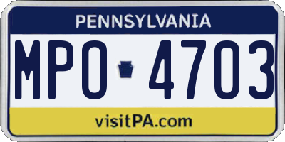 PA license plate MPO4703