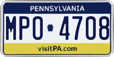 PA license plate MPO4708