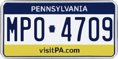 PA license plate MPO4709