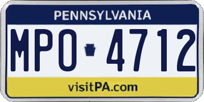 PA license plate MPO4712