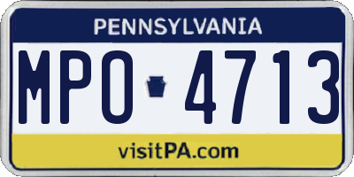 PA license plate MPO4713