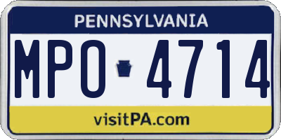 PA license plate MPO4714
