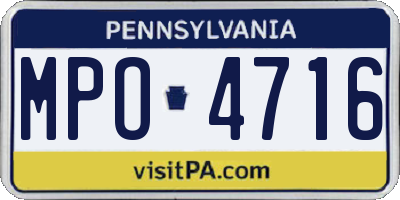 PA license plate MPO4716