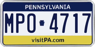PA license plate MPO4717