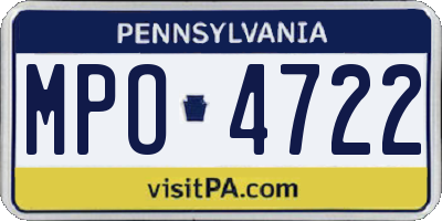 PA license plate MPO4722