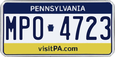 PA license plate MPO4723