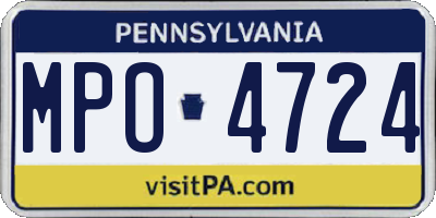 PA license plate MPO4724