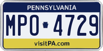 PA license plate MPO4729