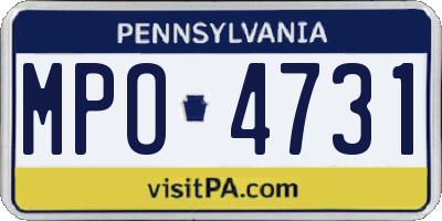 PA license plate MPO4731