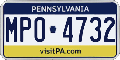 PA license plate MPO4732