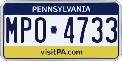 PA license plate MPO4733