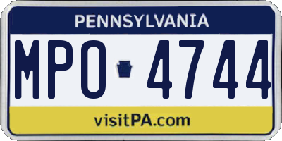 PA license plate MPO4744