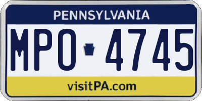 PA license plate MPO4745
