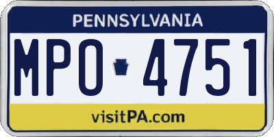 PA license plate MPO4751