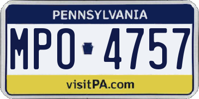 PA license plate MPO4757