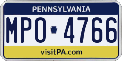 PA license plate MPO4766