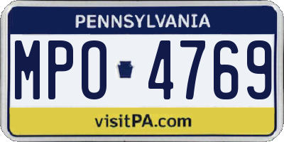 PA license plate MPO4769