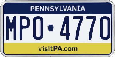 PA license plate MPO4770