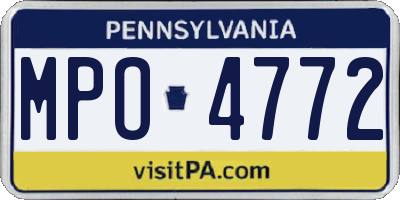 PA license plate MPO4772