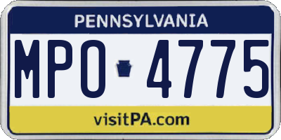 PA license plate MPO4775