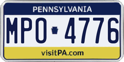 PA license plate MPO4776