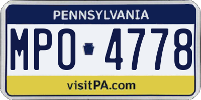 PA license plate MPO4778