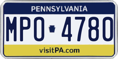 PA license plate MPO4780