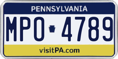 PA license plate MPO4789