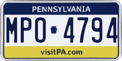 PA license plate MPO4794