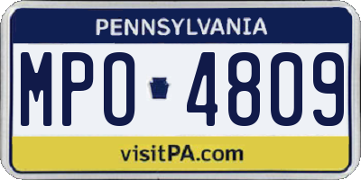 PA license plate MPO4809