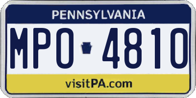 PA license plate MPO4810