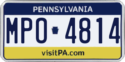 PA license plate MPO4814