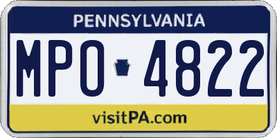 PA license plate MPO4822