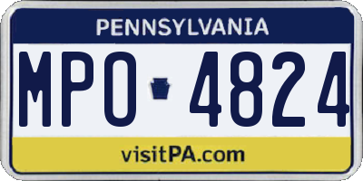 PA license plate MPO4824