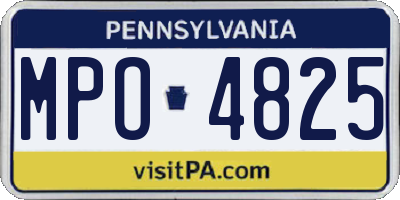 PA license plate MPO4825
